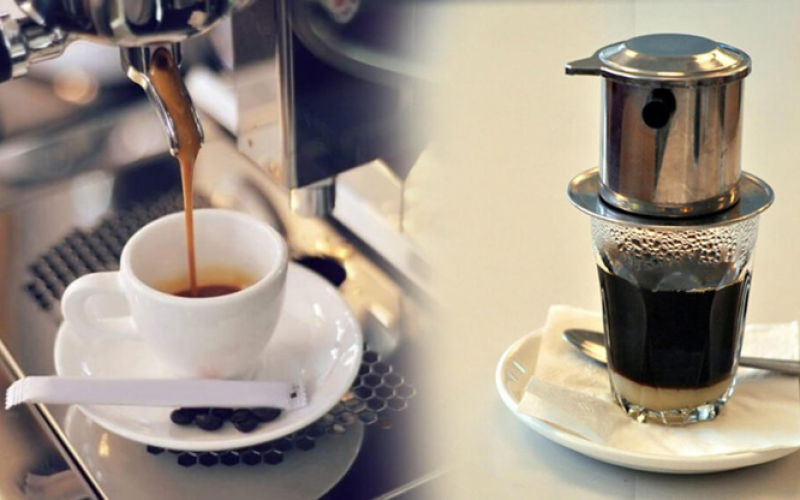 Sự khác nhau giữa cafe phin và cafe pha bằng máy