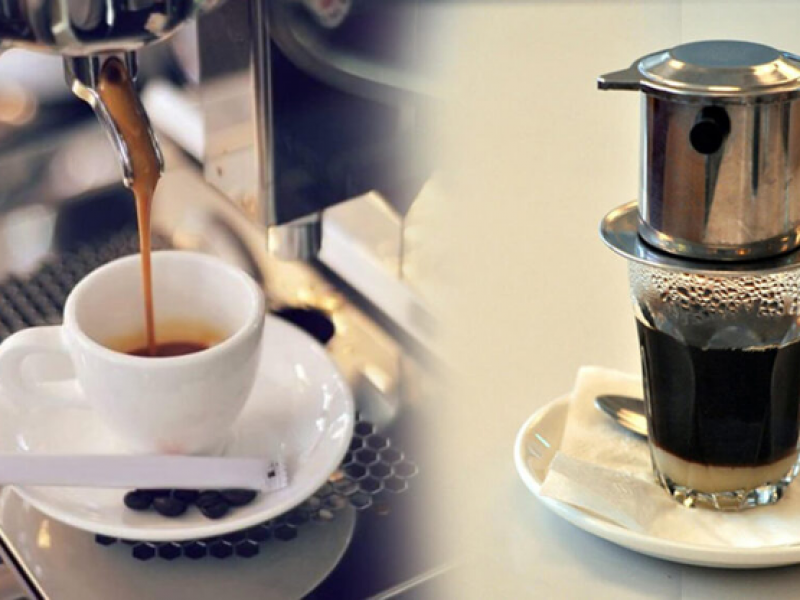 Sự khác nhau giữa cafe phin và cafe pha bằng máy